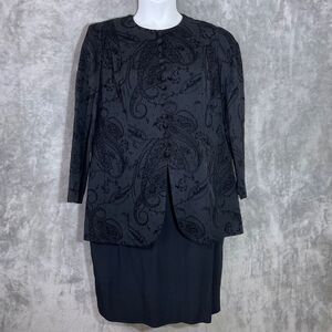 Lois Snyder Dani Max Petite women 14 embroidered Suit Dress 1 pc. cocktail USA